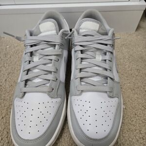 Men's Gray and White Nike Dunks
